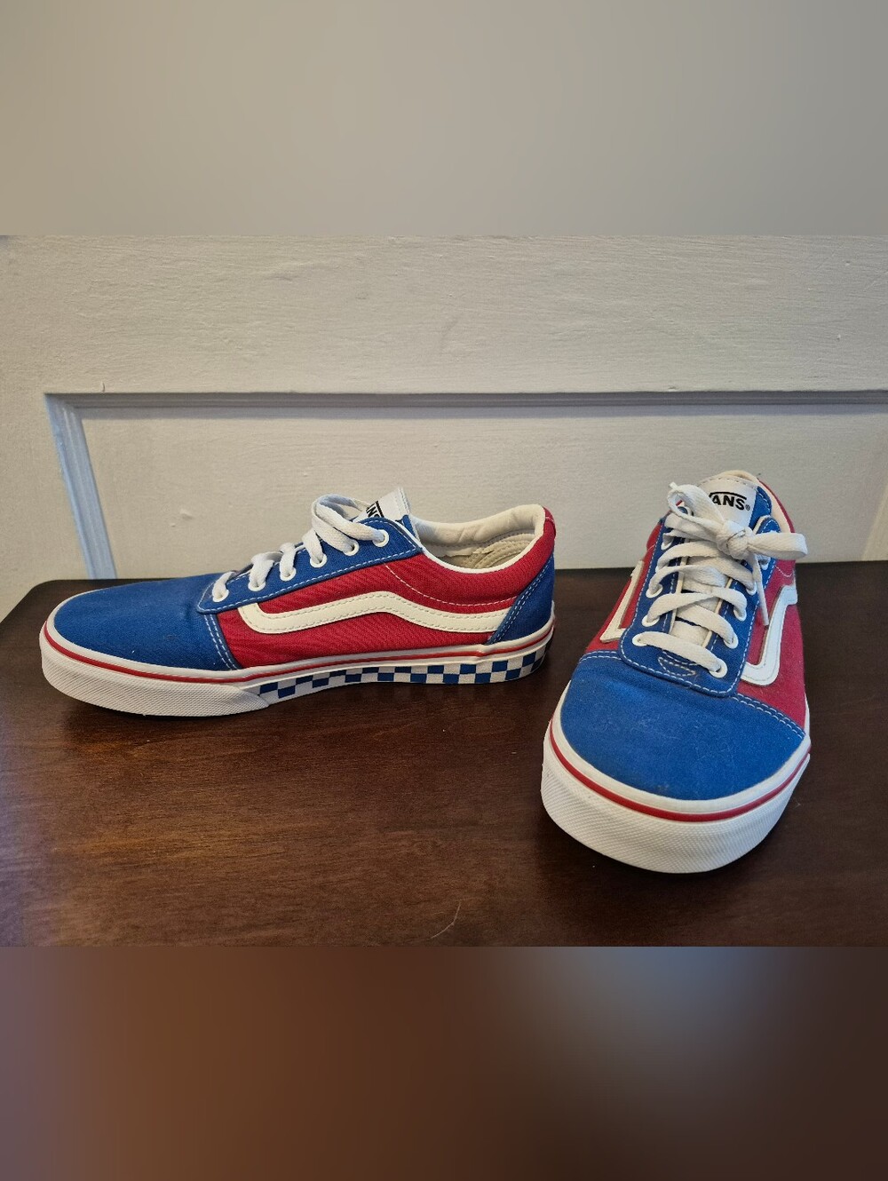Vans Old Skool Blue & Red Skate Shoes Youth Size 5
